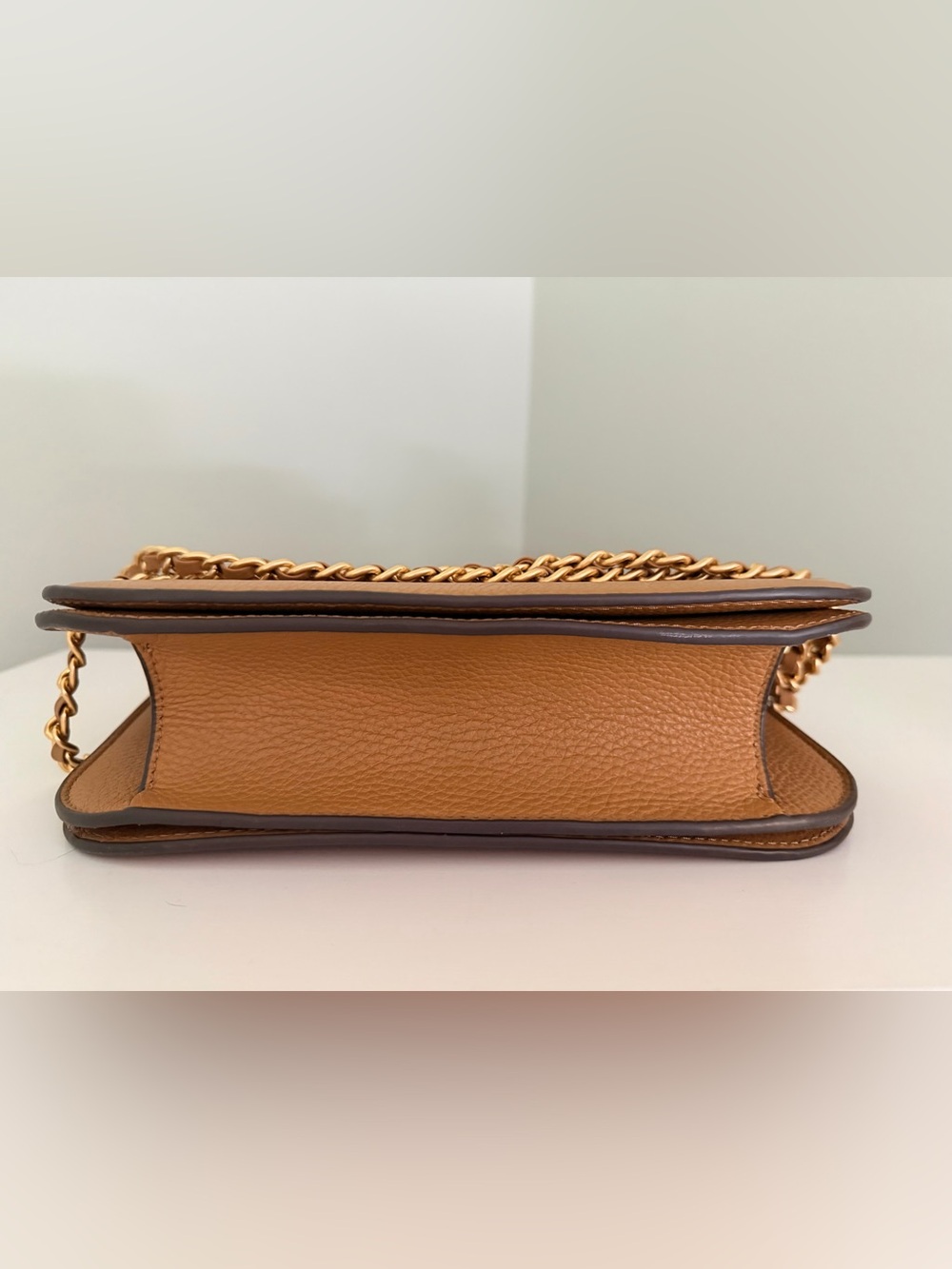 Tory Burch Tan Leather Britten Chain Shoulder Bag with Matching Wallet - Picture 7 of 16